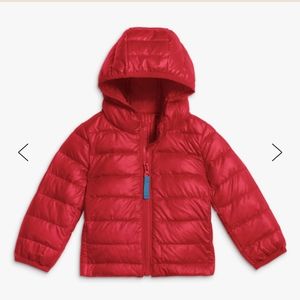 Primary Cherry Red Baby Lightweight Puffer Jacket